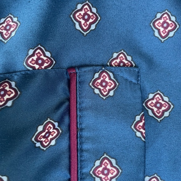 Luxury feel navy blue satin button up pajama top intimates small petite - Picture 3 of 4